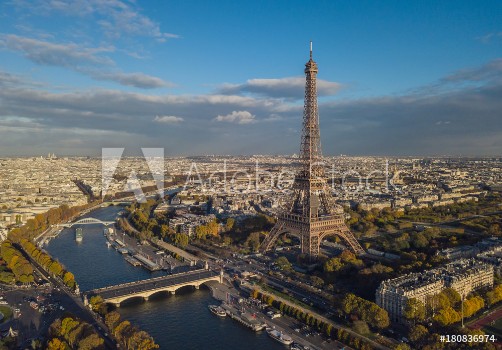 Picture of Cityscape of Paris Aerial view of Eiffel tower